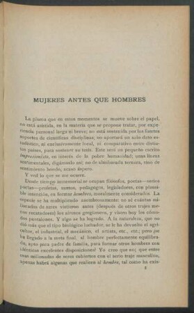 Mujeres antes que hombres