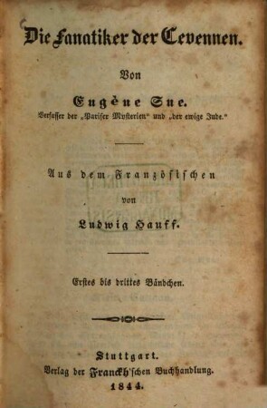 Die Fanatiker der Cevennen, 1/3