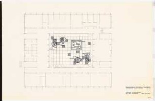 Pädagogische Hochschule, Duisburg Grünflächen: Grundriss mit Gartenplan Innenhof Musentrakt 1:100