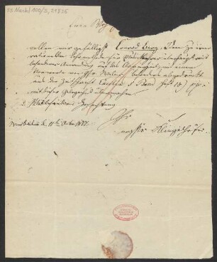 Brief an B. Schott's Söhne : 11.10.1827