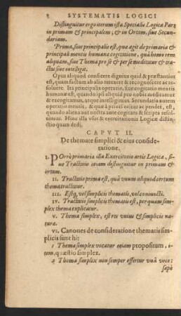 Caput II. De themate simplici & eius consideratione.