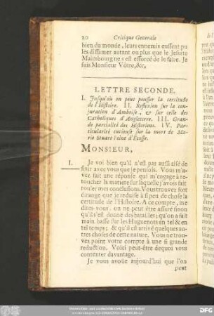 Lettre Seconde.
