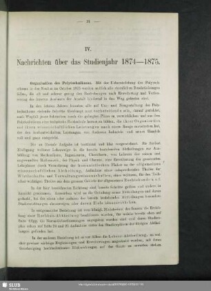 Organisation des Polytechnikums