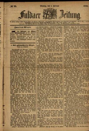 Ausgabe vom Montag, den 01. Februar 1886.