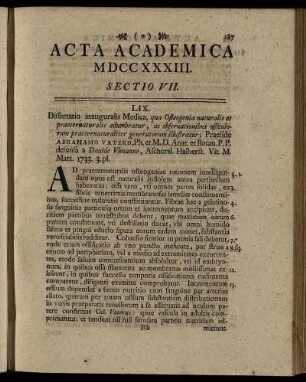 Sectio VII. [D. XXX. Junii.]