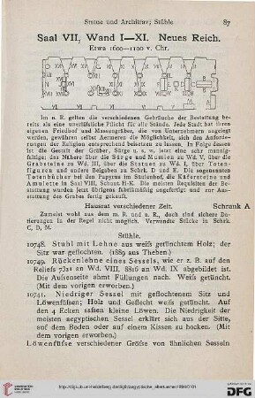 Saal VII, Wand I-XI. Neues Reich