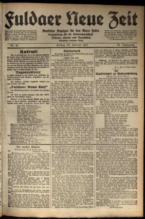 Ausgabe vom Freitag, den 24. Februar 1922.