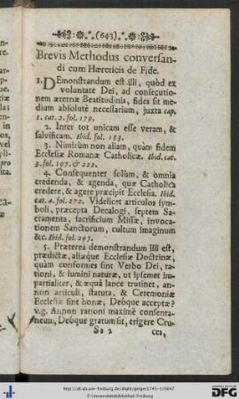 Brevis Methodus conversandi cum Haereticis de Fide.
