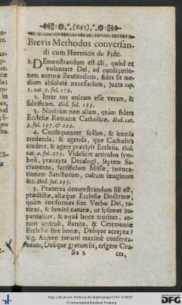Brevis Methodus conversandi cum Haereticis de Fide.