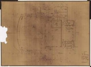 Stadthalle, Mülheim an der Ruhr Umbau: Bühnenhaus: Grundriss Kellergeschoss 1:50
