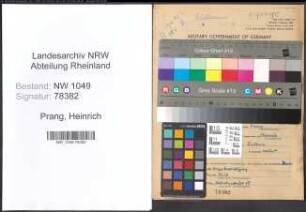 Entnazifizierung Heinrich Prang , geb. 27.08.1887 (Gastwirt)