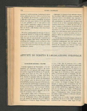 Appunti Di Diritto E Legislazione Coloniale.