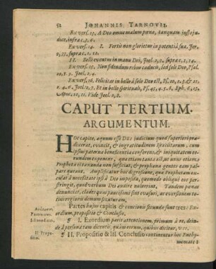 Caput Tertium. Argumentum.