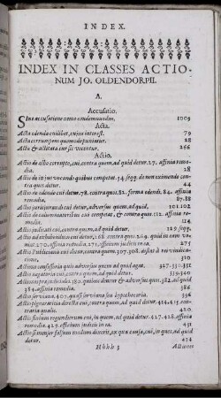 Index In Classes Actionum Jo. Oldendorpii