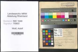Entnazifizierung Adolf Wolf , geb. 26.09.1919 ()