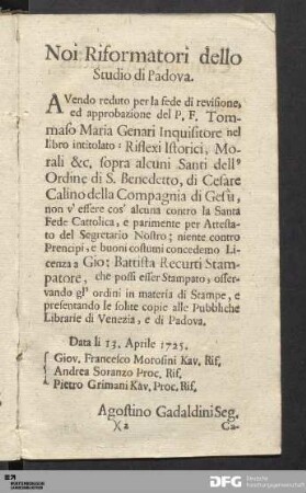 Noi Riformatori dello Studio di Padova