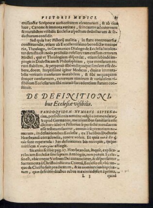 De Definitionibus Ecclesiae visibilis.