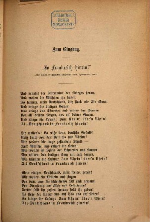 Lieder zu Schutz und Trutz : Gaben deutscher Dichter aus der Zeit des Krieges im Jahre 1870, 1