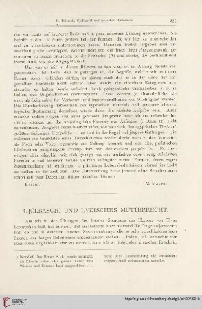 Gjölbaschi und lykisches Mutterrecht