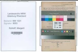 Entnazifizierung Margerit Rohloff , geb. 20.02.1912 ()