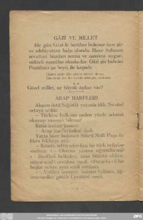 Gâzı Ve Mıllet
