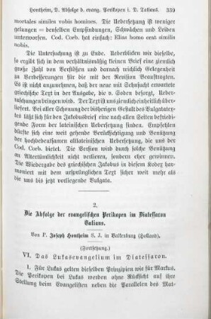 339-376 Die Abfolge der evangelischen Perikopen im Diatessaron Tatians