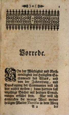 Innerliches Gebett nach Ordnung deren Theilen, auf Art und Weis so den gemeinen Weeg desselben wandlen : Mit anmüthigen Ubungen, meistens aus der Heiligen Schrifft, verschidenen Heil. Vättern, und geistreichen Schrifften verfasset ..., 2. ... über alle Sonntägliche Evangelien des Jahrs, zugleich gerichtet für die Heil. Communion