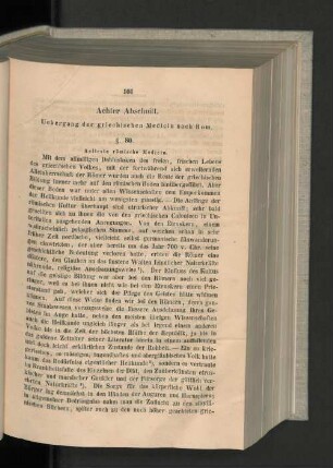 Achter Abschnitt. Uebergang der griechischen Medicin nach Rom.