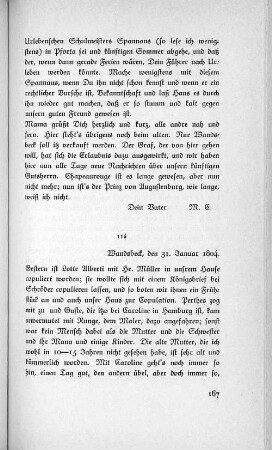 116 Wandsbeck, den 31. Januar 1804.