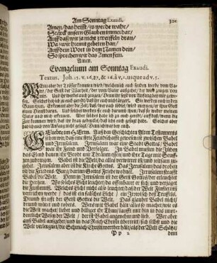 Evangelium am Sonntag Exaudi.