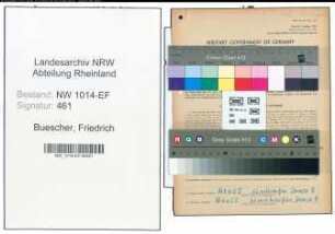 Entnazifizierung Friedrich Buescher , geb. 05.10.1908 (Baecker)