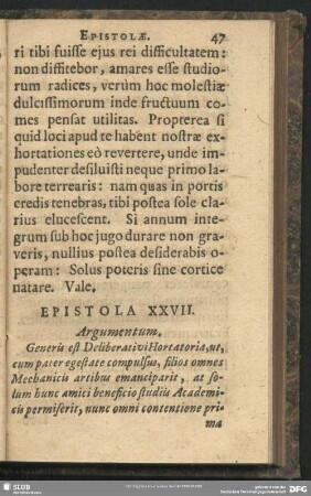Epistola XXVII.