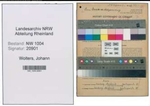 Entnazifizierung Johann Wolters , geb. 28.03.1909 (Schreiner)