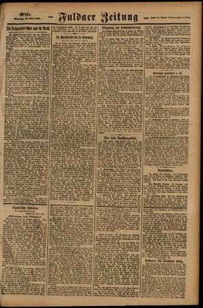 Zweite Ausgabe vom Sonntag, den 28. Mai 1922.