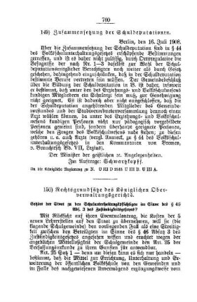 Zusammensetzung der Schuldeputationen : [H. Öffentliches Volksschulwesen]