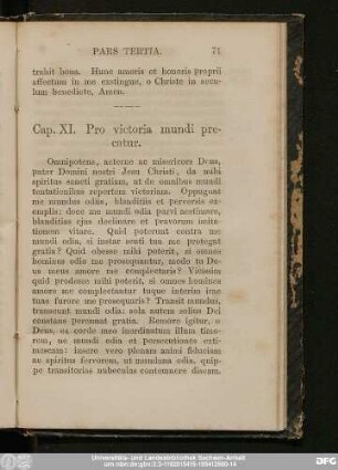 Cap. XI. Pro victoria mundi precatur.