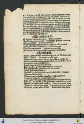 De nominibus dei, de filio dei et de sancto spiritu