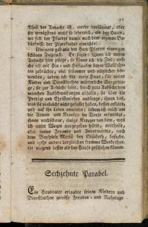 Sechzehnte Parabel.