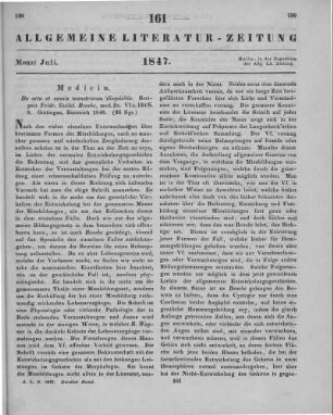 Beneke, F. W.: De ortu et causis monstrorum disquisitio. Göttingen: Dieterich 1846