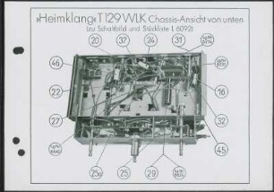 Schaltbild: Schaltbild und Ersatzteil - Stückliste - T 129 WLK; Schaltbild und Ersatzteil - Stückliste - T 127 GLK;