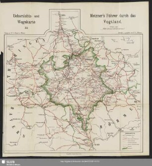 Uebersichts- und Wegekarte zu Metzner's Führer durch das Vogtland