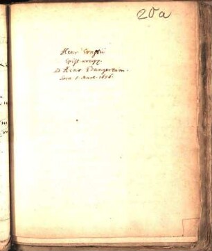 Henr. Ernstii Epist[ola] autogr. ad Henr. Bangertum. Soræ 8-Mart-1656