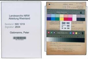 Entnazifizierung Peter Giebmanns , geb. 14.12.1901 (Kaufmann)