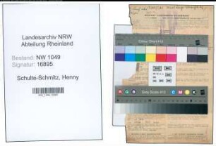 Entnazifizierung Henny Schulte-Schmitz , geb. 19.06.1904 (Saengerin)