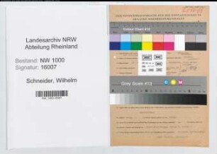 Entnazifizierung Wilhelm Schneider, geb. 21.06.1889 (Landwirt)