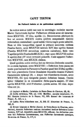 Caput Tertium De Fulberli indole et de quibusdam epistolis.