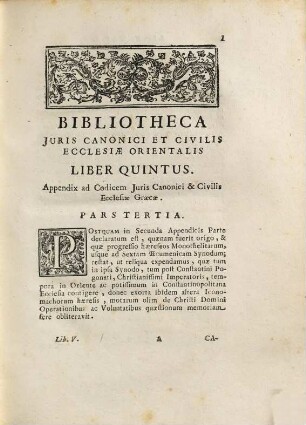 Bibliotheca Iuris Orientalis Canonici Et Civilis. 5, Appendix Ad Codicem Iuris Canonici Et Civilis Ecclesiae Graecae, Pars Tertia