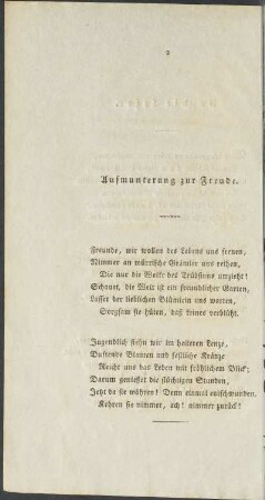 Aufmunterung zur Freude