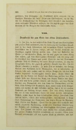VIII. Frankreich bis zum Ende des elften Jahrhunderts