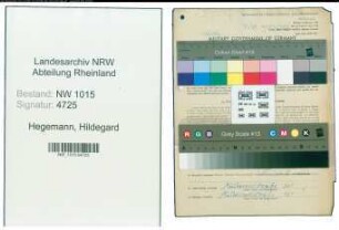 Entnazifizierung Hildegard Hegemann , geb. 21.07.1915 (Geschaeftsinhaberin)